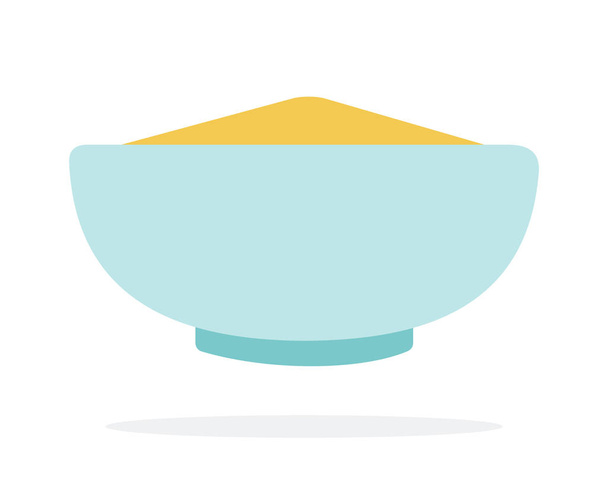 Corn groats in a deep dish vector flat isolated - Vector, Image