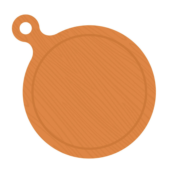 Wooden round board flat icon vector isolated - Vetor, Imagem