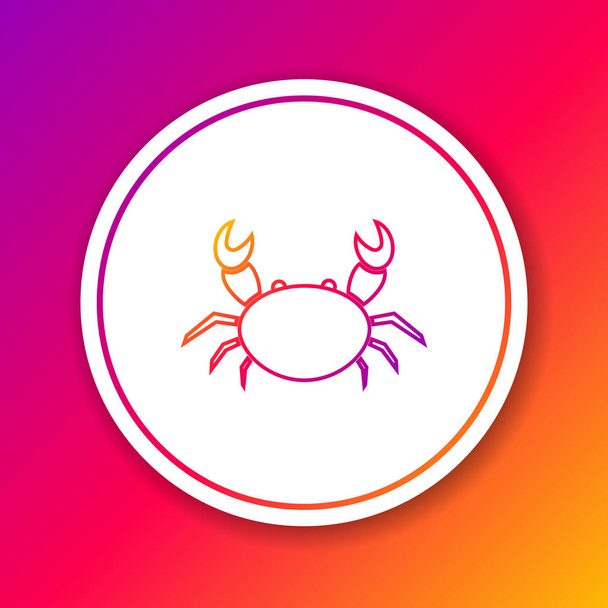 Color line Crab icon isolated on color background. Circle white button. Vector Illustration - Vector, Image