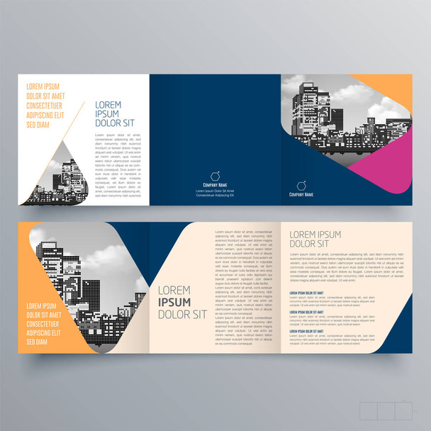 Diseño de folleto, plantilla de folleto, tríptico creativo, folleto de tendencias
 - Vector, imagen