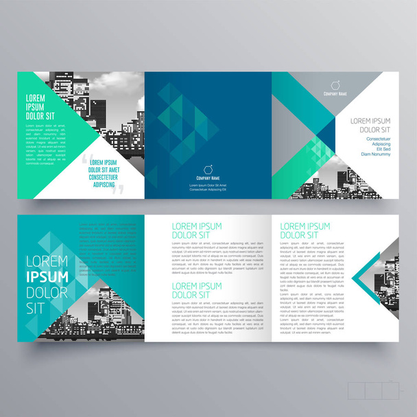 Diseño de folleto, plantilla de folleto, tríptico creativo, folleto de tendencias
 - Vector, imagen