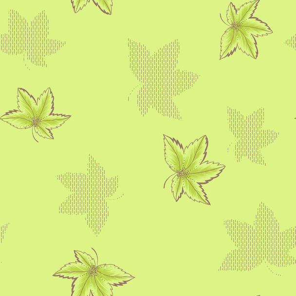 Seamless green leaves pattern design - Foto, Imagen