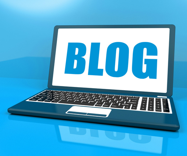 A Laptop blog azt mutatja, hogy blog- vagy honlap Weblog - Fotó, kép