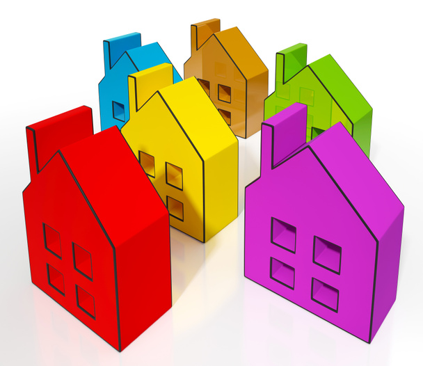Haussymbole, die Häuser zum Verkauf bedeuten - Foto, Bild