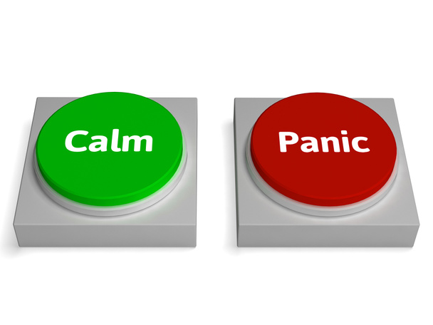 Calm Panic Buttons Show Stressed Or Relaxation - Photo, Image