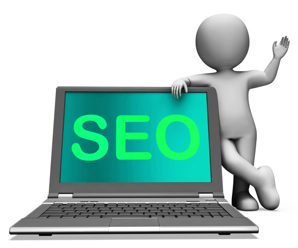 Seo Laptop And Character Shows Search Engine Optimization - Photo, Image