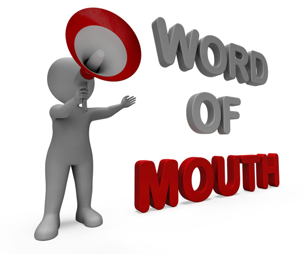Word Of Mouth Character Shows Communication Networking Discussin - Photo, image
