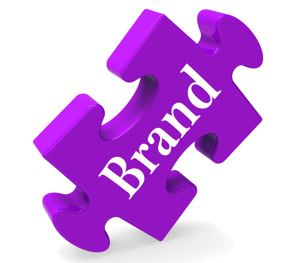 Markenpuzzle zeigt Firmenmarke oder Produktetikett - Foto, Bild