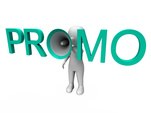 Promo karakter mutatja, eladási ajánlat és kedvezmények - Fotó, kép