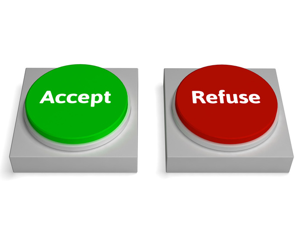 Accept Refuse Buttons Shows Accepted Or Refused - Photo, Image