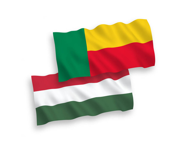 Bandiere del Benin e dell'Ungheria su sfondo bianco
 - Vettoriali, immagini