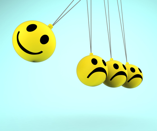 Felices y tristes emoticonos mostrando emociones
 - Foto, imagen