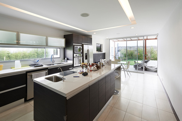 Interio design: Modern big kitchen - Valokuva, kuva