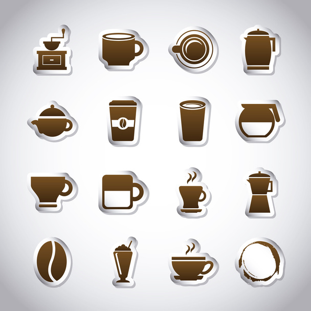 koffie pictogrammen - Vector, afbeelding