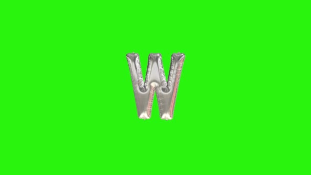 Hopea kirjain W. Hopea folio helium ilmapallo aakkoset kelluva vihreällä näytöllä
 - Materiaali, video