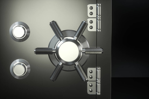 Mechanical safe, with the door closed, 3d rendering. - Φωτογραφία, εικόνα
