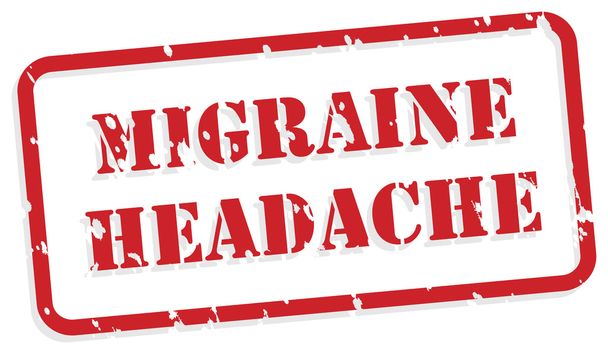 Migréna bolest hlavy razítko - Vektor, obrázek