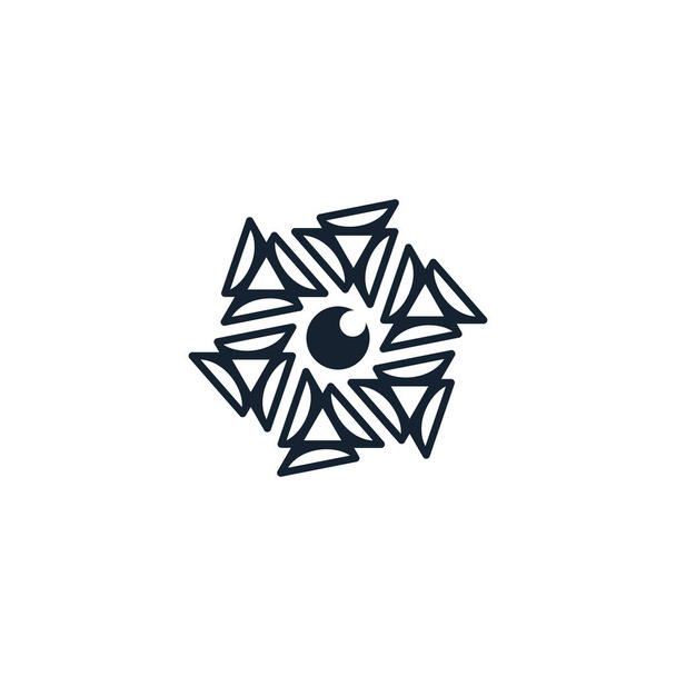 Hexagon lens logo ontwerp vector uniek, modern - Vector, afbeelding
