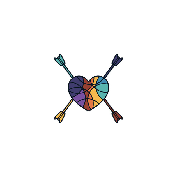 Combinaison de flèche et logo amour desogn vecteur collier
 - Vecteur, image
