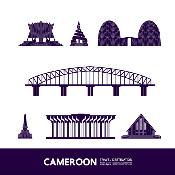 Kamerun cel podróży wielki wektor ilustracja.  - Wektor, obraz