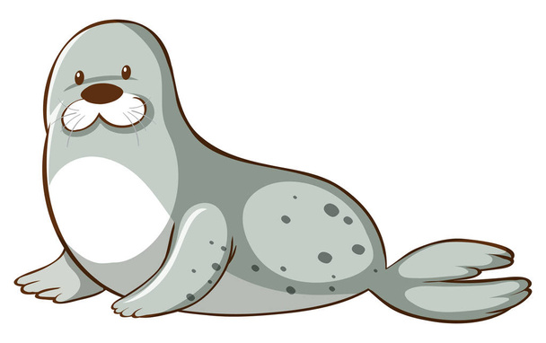 Gray seal on white background - Vector, Image