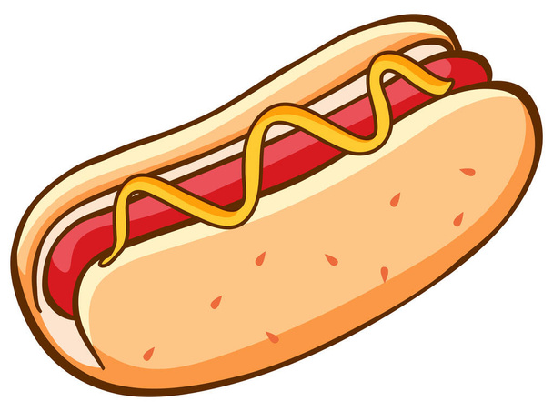 Hotdog auf weißem Hintergrund - Vektor, Bild
