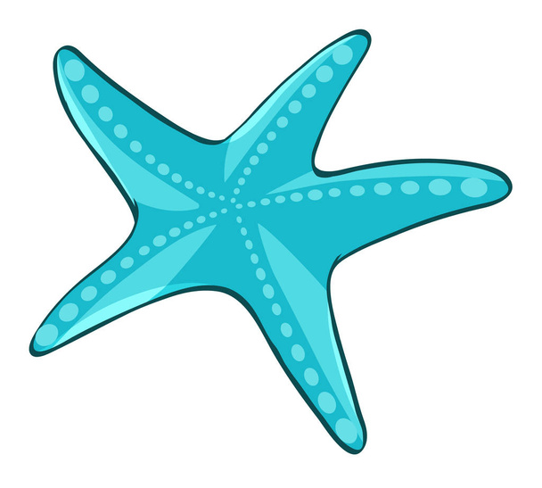 Estrella de mar azul sobre fondo blanco
 - Vector, imagen