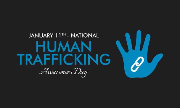 Vektor illusztráció az emberkereskedelem tudatosságának nemzeti napja témájában Január 11-én - Vektor, kép