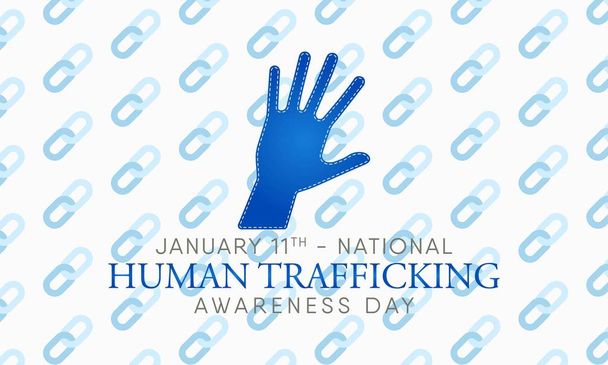 Εικονογράφηση διάνυσμα για το θέμα της Εθνικής Ημέρας Ενημέρωσης για την εμπορία ανθρώπων στις 11 Ιανουαρίου - Διάνυσμα, εικόνα