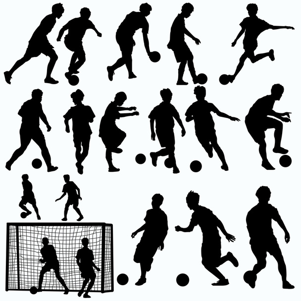 Futsal jugadores siluetas vector
 - Vector, Imagen