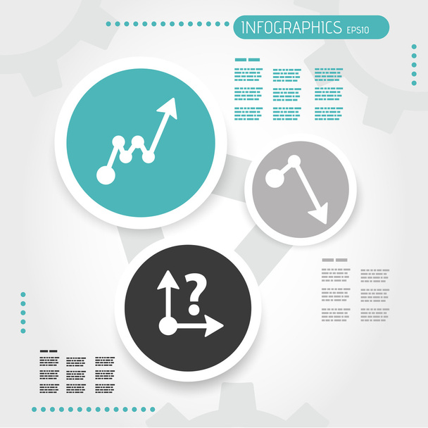 Türkis Kreis Infografik-Vorlage mit Business-Symbolen - Vektor, Bild