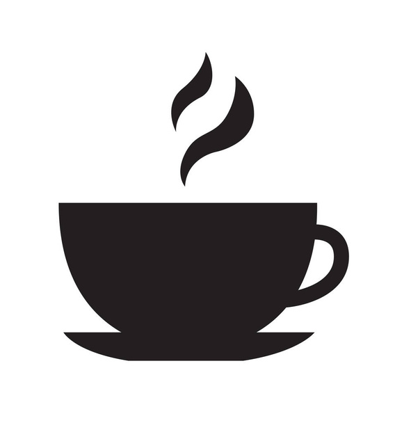 Kupa ikonu illüstrasyon sıcak içecek çayı beyaz üzerine izole - Vektör, Görsel