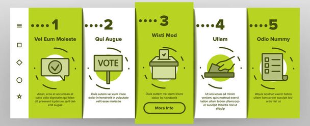 Abstimmungen und Wahlen Onboarding Icons Set Vector - Vektor, Bild