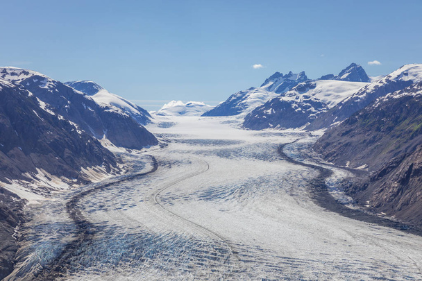 Τοπίο του παγετώνα σολομού ευλύγιστες πέτρες, Αλάσκα, Αμερική, Usa - Φωτογραφία, εικόνα