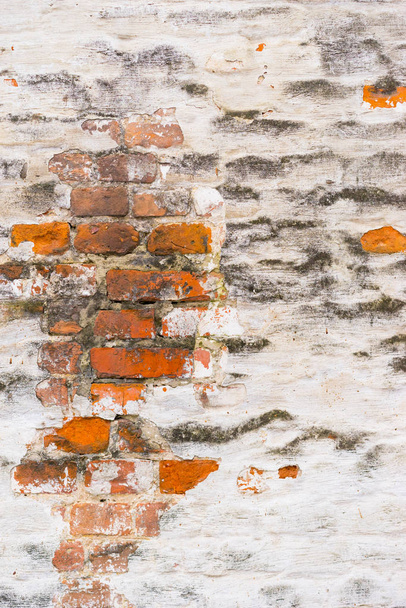 brick red and white wall and house background. brick house. - Photo, Image