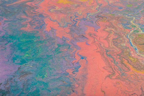 液体塗料からの抽象的な色背景クローズアップ - 写真・画像