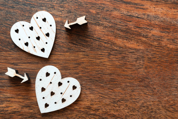 День Святого Валентина любов плоский покладений дерев'яний концепт фон
 - Фото, зображення
