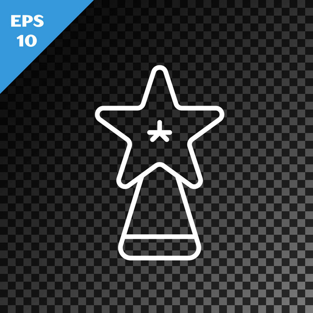 White line Christmas star icon isolated on transparent dark background. Merry Christmas and Happy New Year. Vector Illustration - Vektor, obrázek