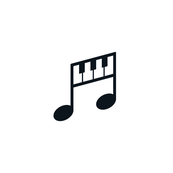 Music notes abstract icons with piano keyboard - Vector, Image