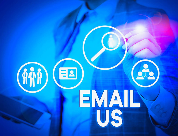 Conceptual hand writing showing Email Us. Business photo text Sending a commercial message to a group of showing using mail. - Foto, immagini