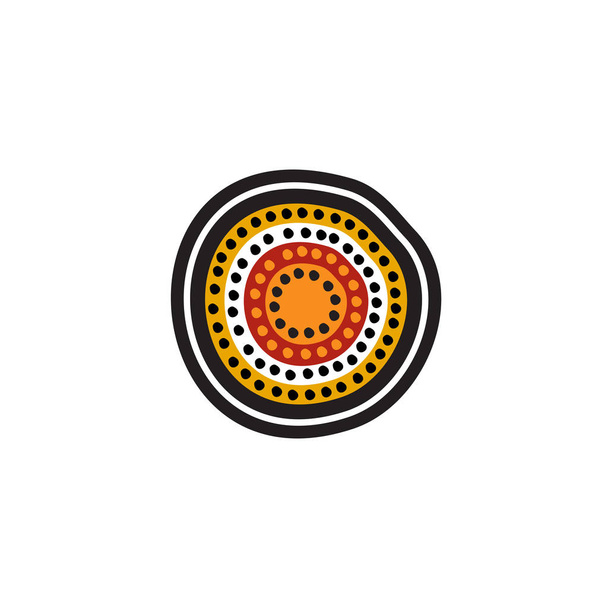 Pontos de arte aborígines pintura ícone logotipo design ilustração
 - Vetor, Imagem