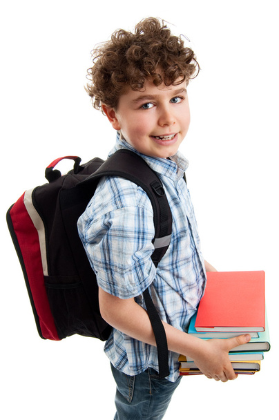 Young boy holding books - Fotó, kép