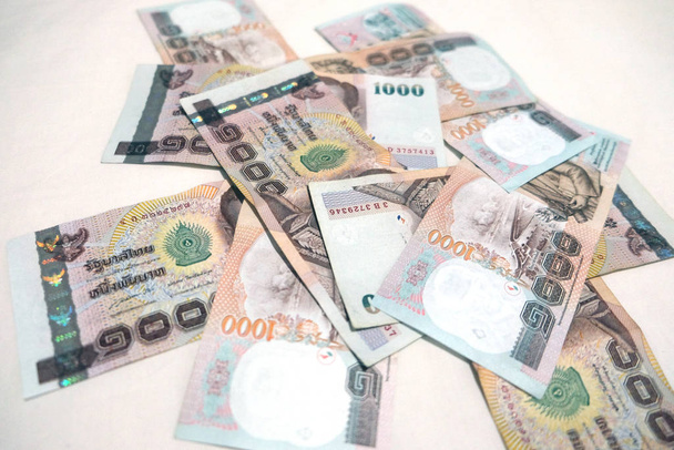Háttér pénzzel thai ezer baht számlák - Fotó, kép