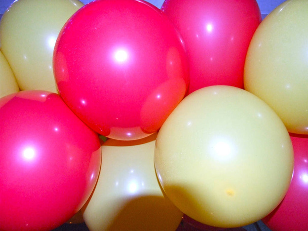 yellow and pink balloons for holiday - Photo, Image