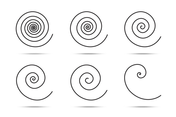Elementos de diseño del logotipo en espiral. Ilustración vectorial. Conjunto de espirales
. - Vector, Imagen