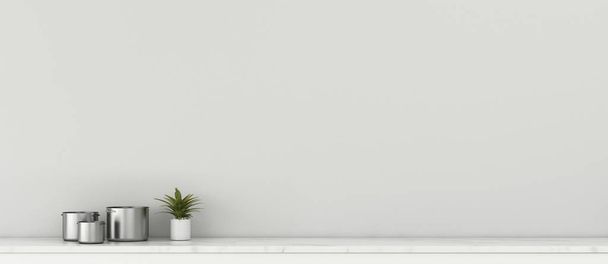 άνετο χώρο σε condo.White δωμάτιο με κατσαρόλα. μοντέρνα σκανδιναβική εσωτερική διακόσμηση. -3d απόδοση - Φωτογραφία, εικόνα