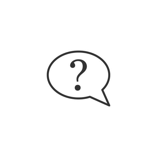 Question mark icon in flat style. Discussion speech bubble vecto - Vector, Image
