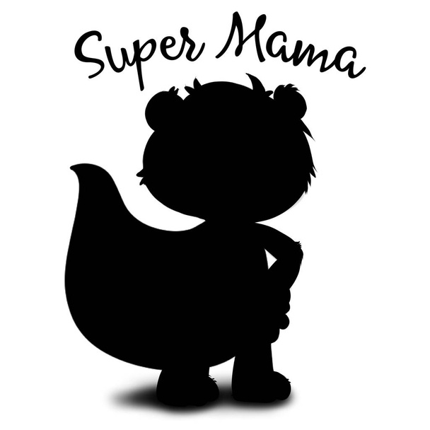 Bear mother Supemom superhero in a dress silhouette. - Photo, Image
