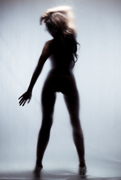Silhouette of a naked woman - Fotoğraf, Görsel