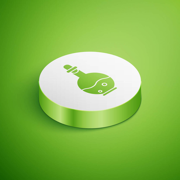 Bottiglia di vetro isometrico con icona di elisir magico isolato su sfondo verde. Una risorsa per videogiochi. Pulsante cerchio bianco. Illustrazione vettoriale
 - Vettoriali, immagini